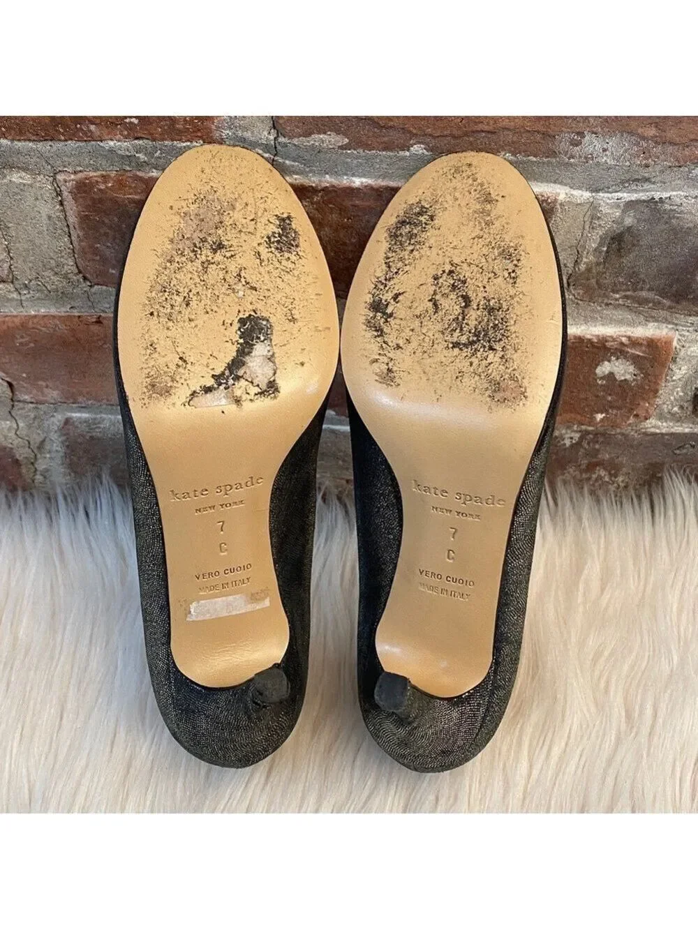 Kate Spade Silver Gray Glitter Pumps, Size 7